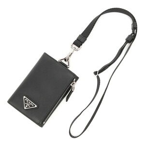 Prada SAFFIANO TRIANGOLO Card Wallet Black